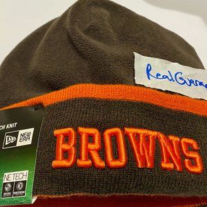 Nwt RARE 100% New Era 2014 Cleveland Browns Sport TECH Knit Hat NFL Cap Winter